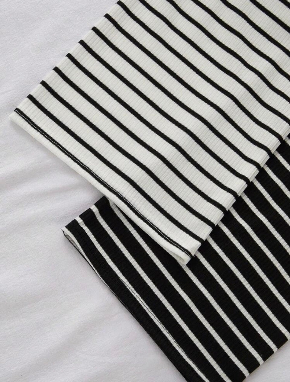 2pcs Women Casual Knit Striped Print Drawstring Waist Lounge Cozy Pants Set, Fall Winter Clothes