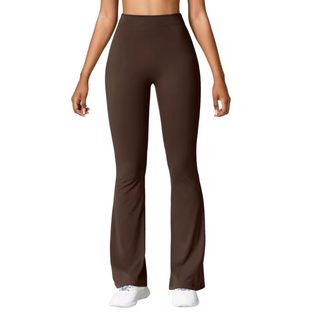 Fashion Micro Horn Leggings Women V-back Waist Sports Pants High Waist Push Up Butt Gym Pants Solid Slim Casual Leggings