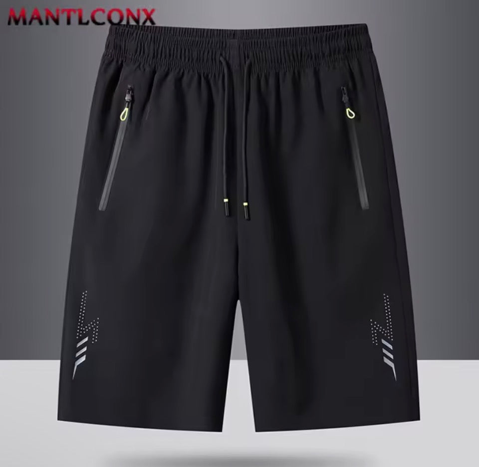 Summer Men's Shorts Cool Sportswear Running Sport Shorts Casual Bottoms Gym Fitness Training Jogging Short Pants Men Black Gray