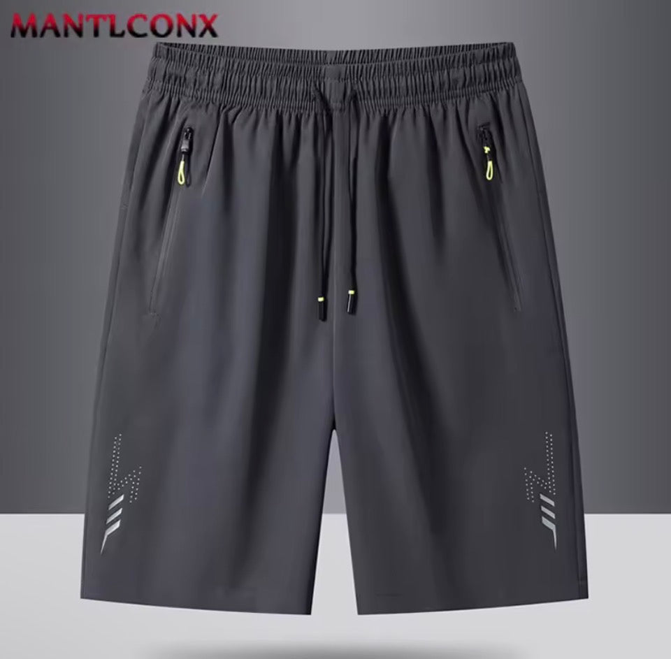 Summer Men's Shorts Cool Sportswear Running Sport Shorts Casual Bottoms Gym Fitness Training Jogging Short Pants Men Black Gray